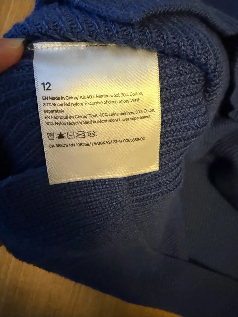 lululemon Merino Wool blend Ribbed Crewneck Sweater in Heathered Psychic